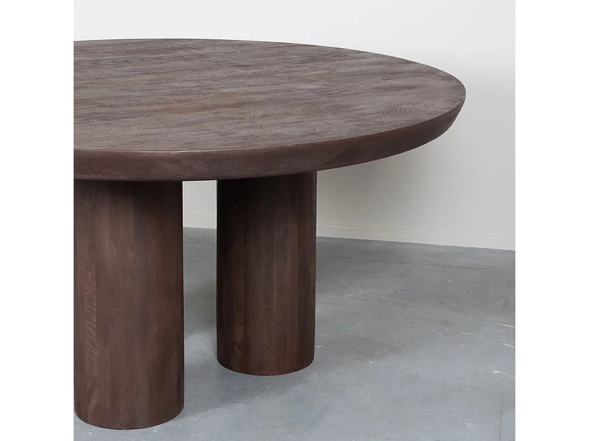 Eetkamertafel Olly - Espresso - Mangohout - 150x150 cm