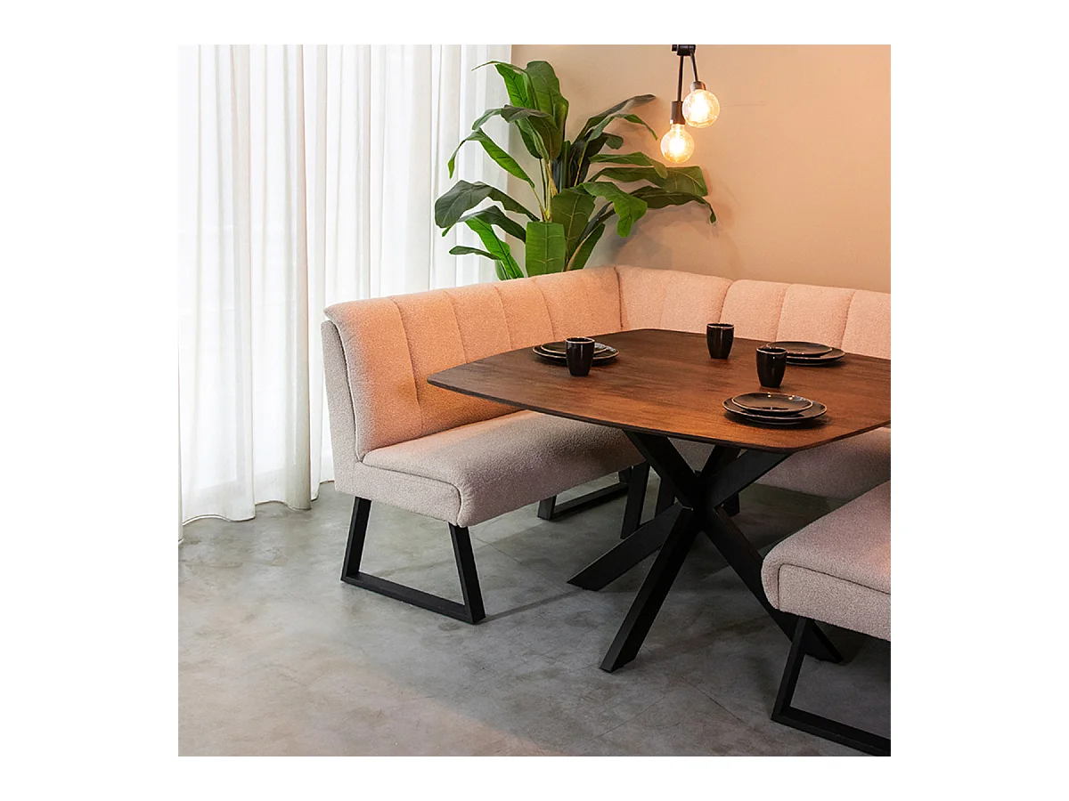 Table à manger Blake - Espresso - Bois de manguier - 130x130 cm