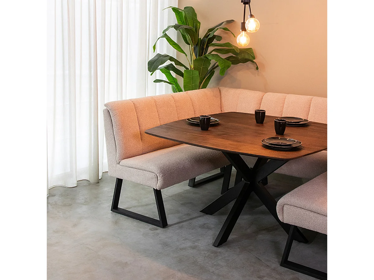 Table à manger Blake - Espresso - Bois de manguier - 130x130 cm