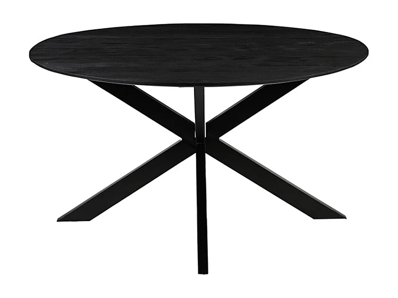 Esstisch Otis - Schwarz - Mangoholz - 140 cm - Rund