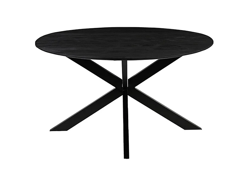 Table à manger Otis - Noire - Bois de manguier - 140 cm - Ronde