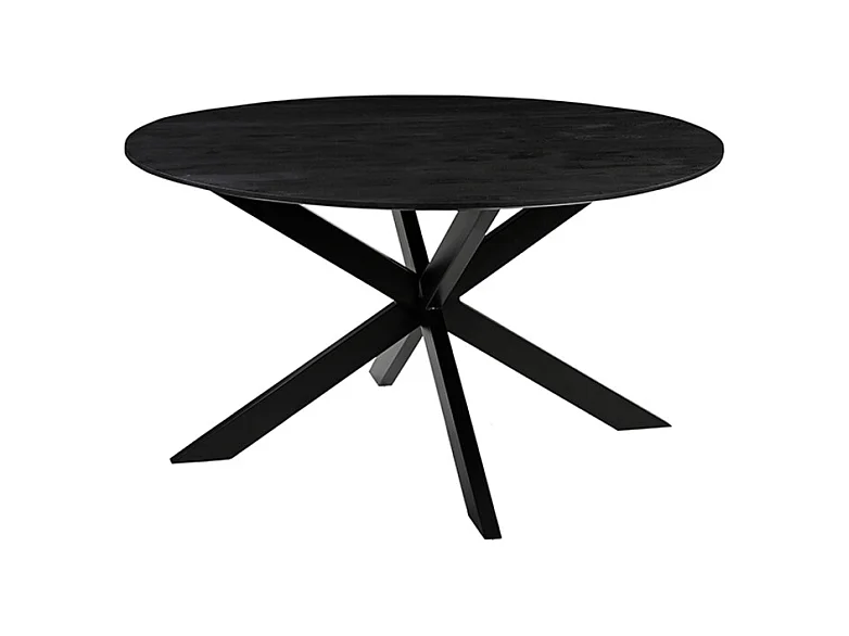 Table à manger Otis - Noire - Bois de manguier - 140 cm - Ronde