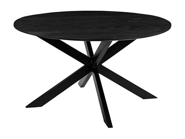 Table à manger Otis - Noire - Bois de manguier - 140 cm - Ronde