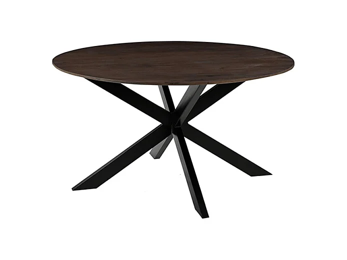 Table à manger Otis - Espresso - Bois de manguier - 130 cm - Ronde