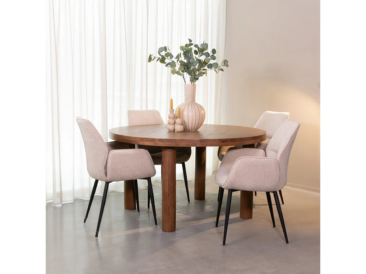 Esstisch Elly - Natur - Mangoholz - 140x140 cm