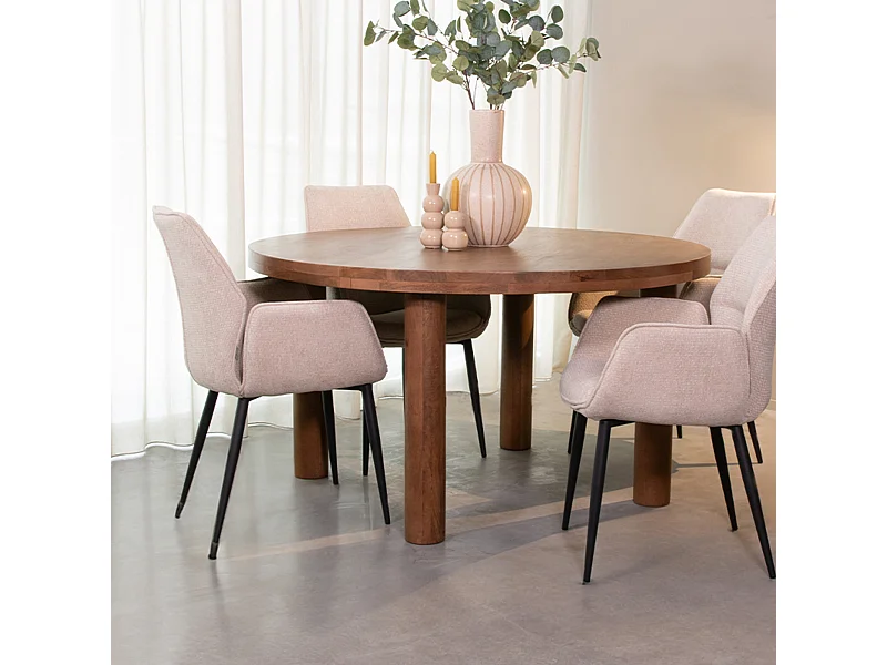 Esstisch Elly - Natur - Mangoholz - 140x140 cm