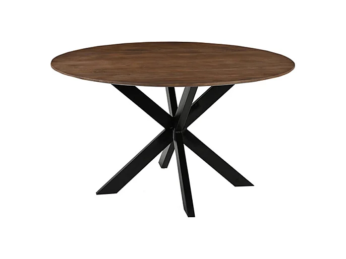 Table à manger Otis - Nature - Bois de manguier - 130 cm - Ronde