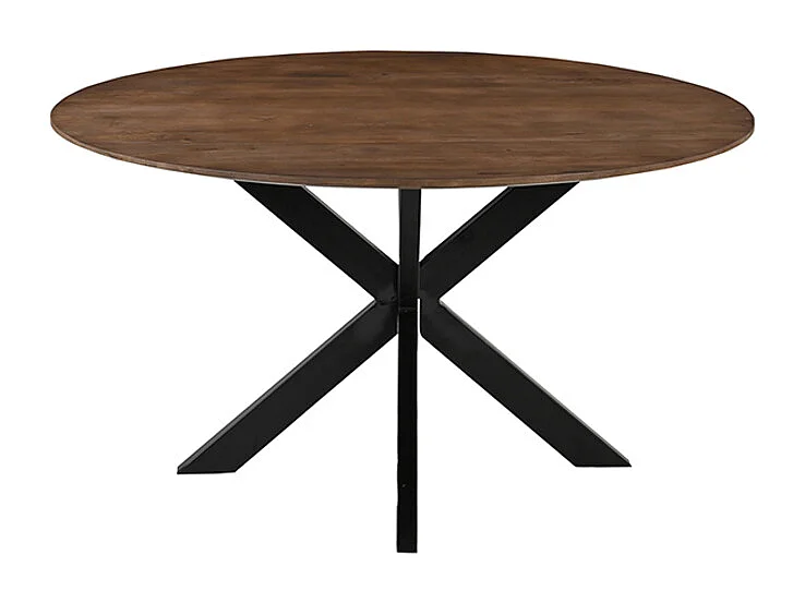 Table à manger Otis - Nature - Bois de manguier - 130 cm - Ronde