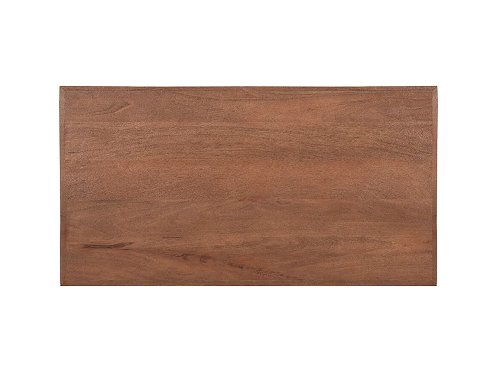 Table à manger Plateau de table Straight Edge - Espresso - Bois de manguier - 120 cm