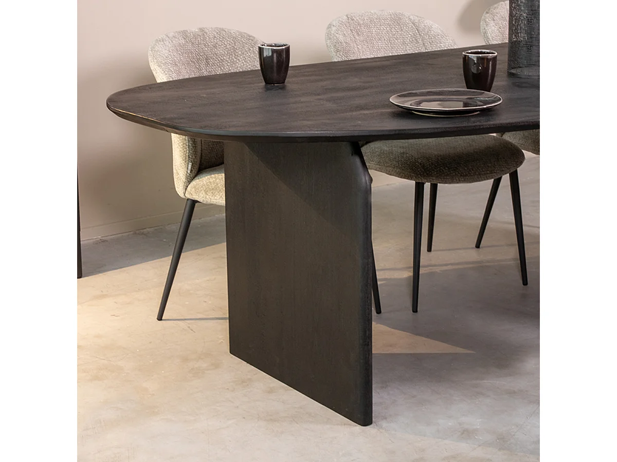 Eetkamertafel Cooper - Zwart - Mangohout - 250x110 cm