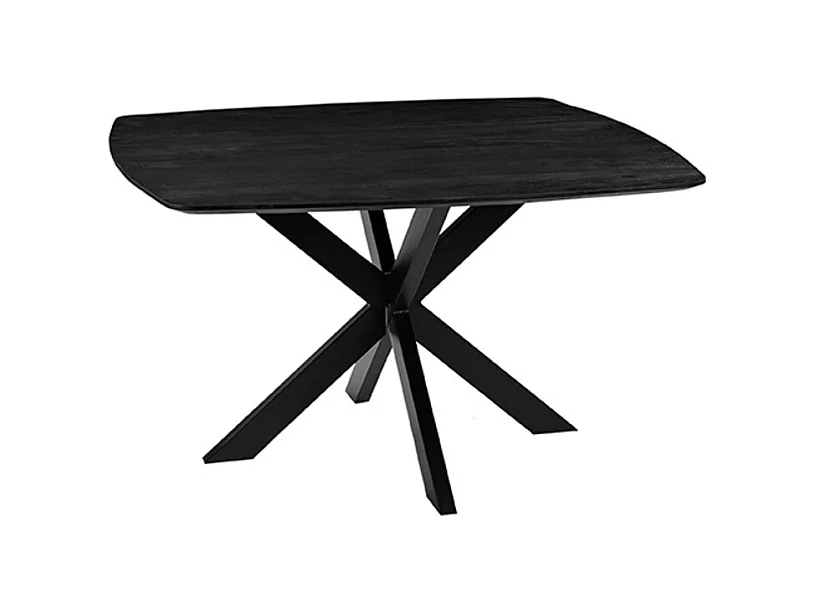 Table à manger Blake - Noir - Bois de manguier - 130x130 cm