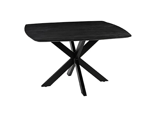 Table à manger Blake - Noir - Bois de manguier - 130x130 cm