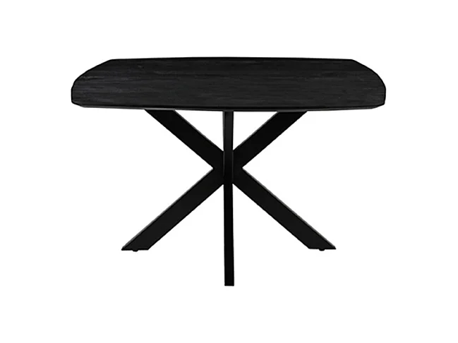Table à manger Blake - Noir - Bois de manguier - 130x130 cm
