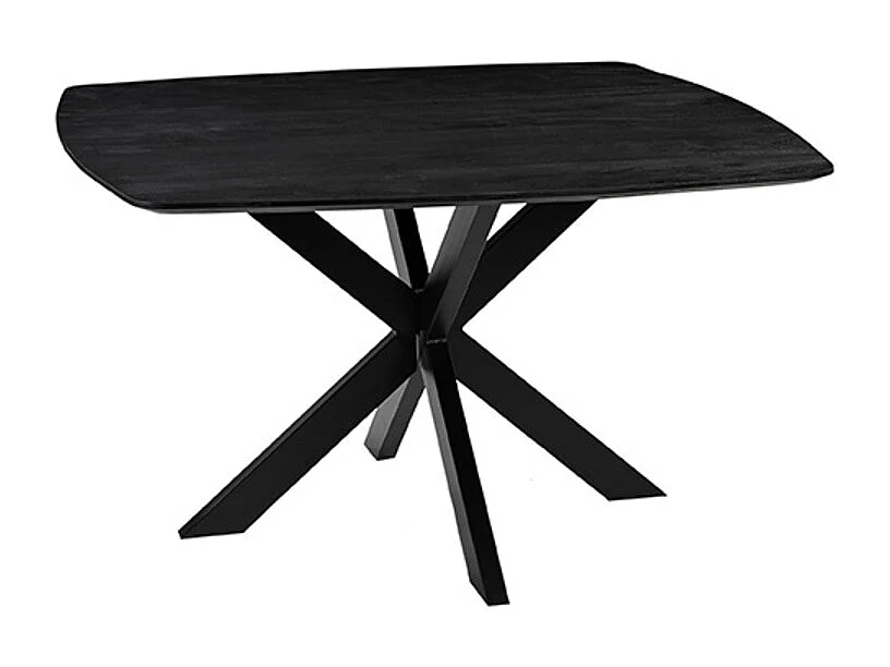 Table à manger Blake - Noir - Bois de manguier - 130x130 cm