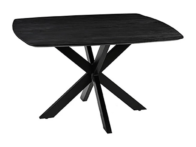 Table à manger Blake - Noir - Bois de manguier - 130x130 cm