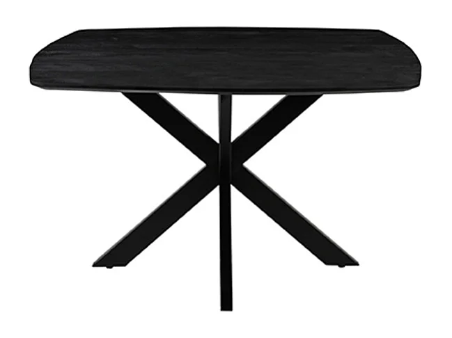 Table à manger Blake - Noir - Bois de manguier - 130x130 cm