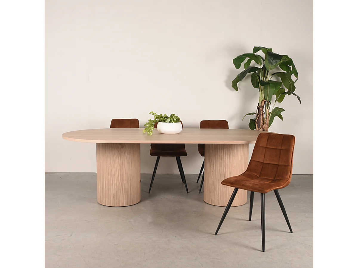Table à manger Oliva - Naturel - Chêne - 240 cm