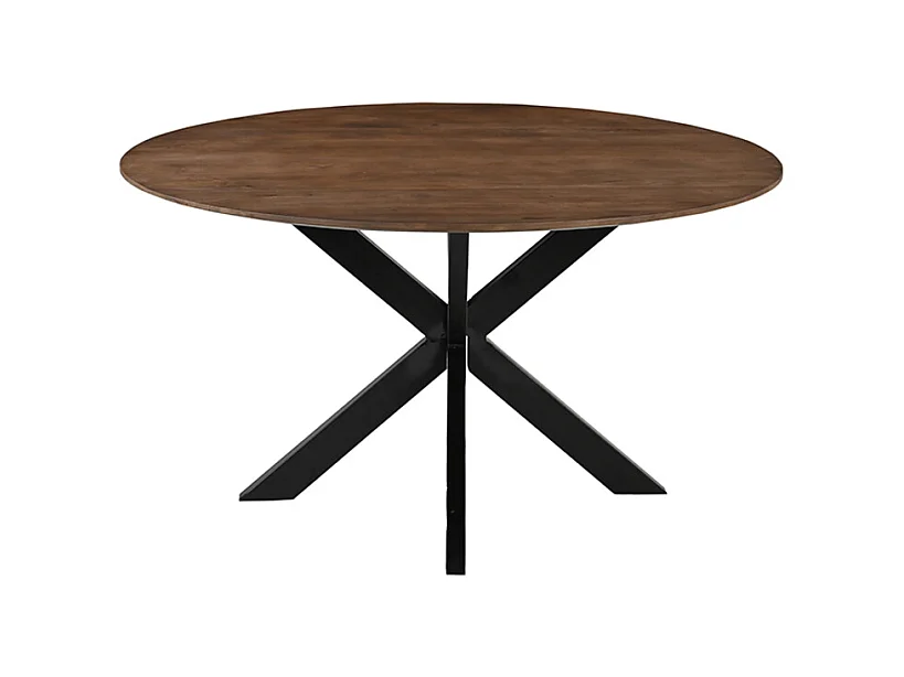 Table à manger Otis - Nature - Bois de manguier - 140 cm - Ronde