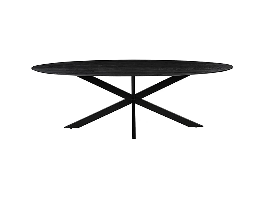 Esstisch James - Schwarz - Mangoholz - 210 cm - Oval