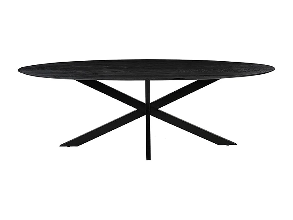 Table à manger James - Noire - Bois de manguier - 210 cm - Ovale
