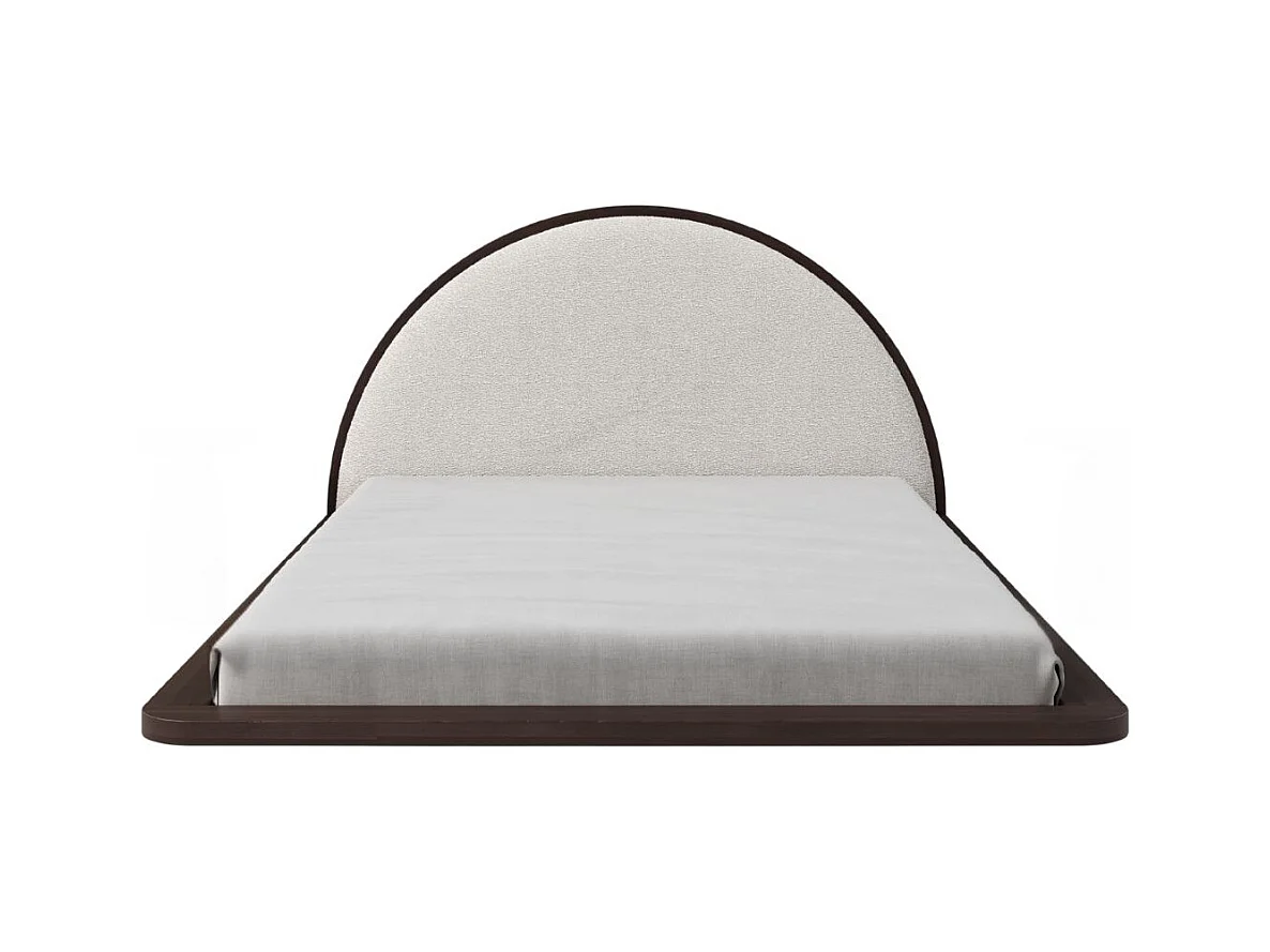 Lit flottant en hêtre massif MOMOKO/ 140x200 cm, couleur palissandre