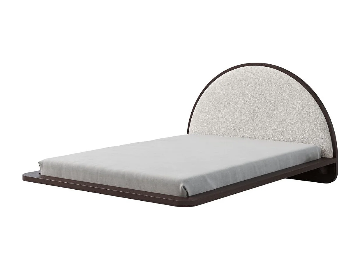 Łóżko lewitujące drewniane bukowe Visby MOMOKO / 140x200 cm, kolor palisander