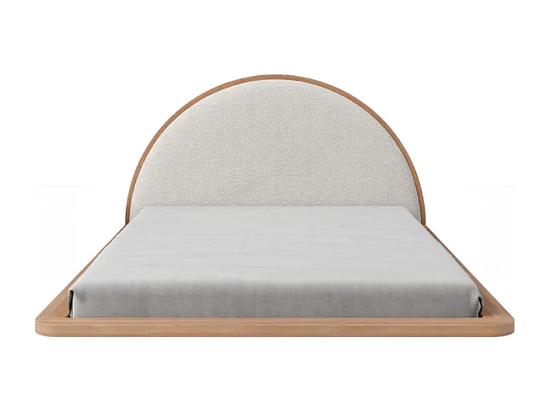 Massivholzbett Momoko 120/200, schwebende optik, buche - lackiert, naturfarben