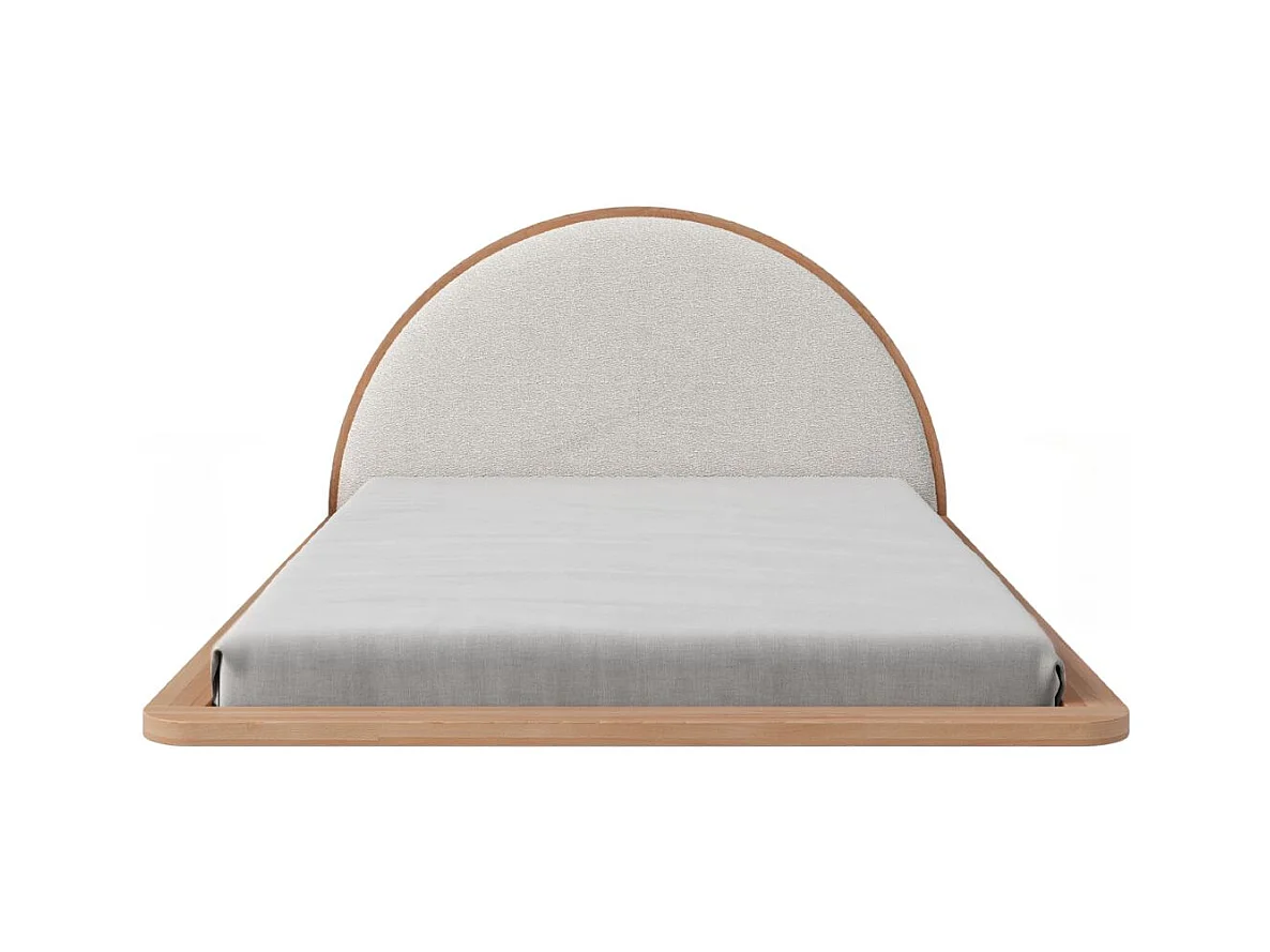 Massivholzbett Momoko 120/200, schwebende optik, buche - lackiert, naturfarben