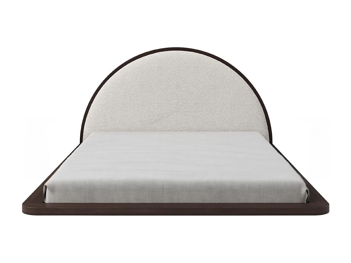 Lit flottant en hêtre massif MOMOKO/ 180x200 cm, couleur palissandre