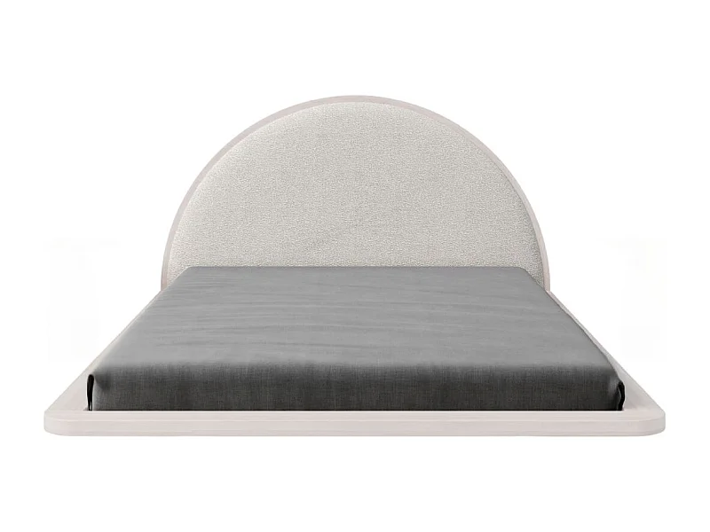 Massivholzbett Momoko 140/200, schwebende optik, buche - lackiert, weiß