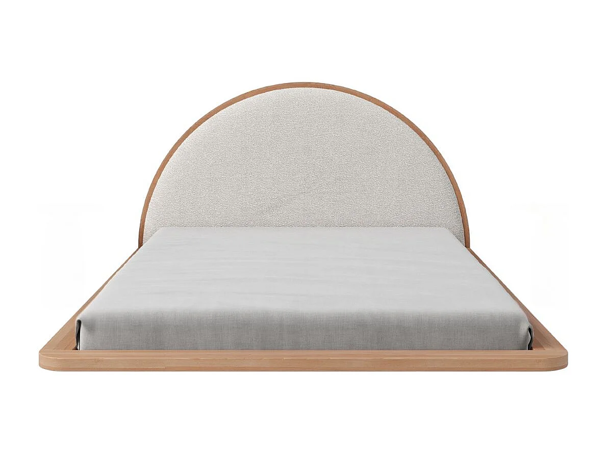 Massivholzbett Momoko 180/200, schwebende optik, buche - lackiert, naturfarben