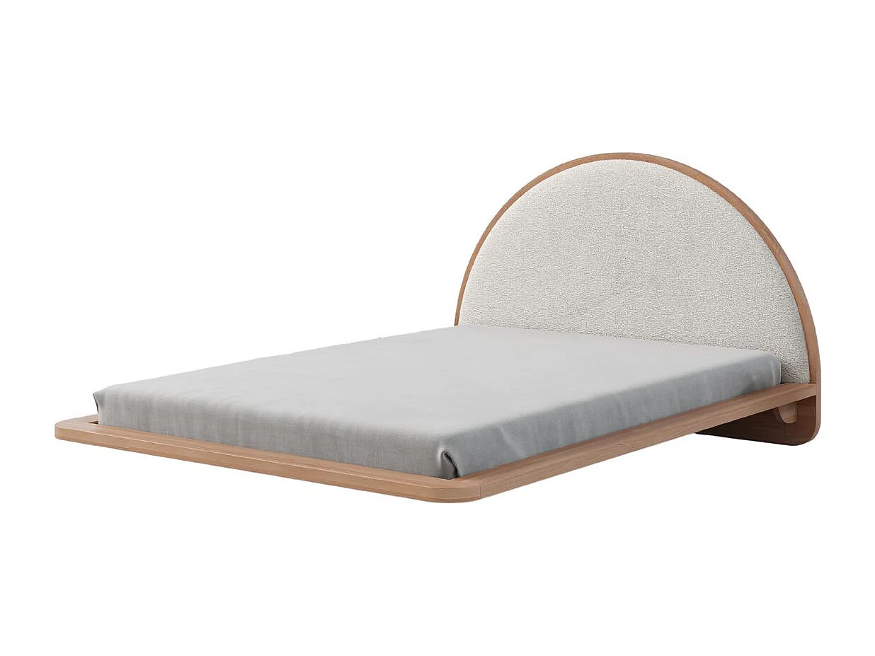 Łóżko lewitujące drewniane bukowe Visby MOMOKO / 180x200 cm, kolor naturalny
