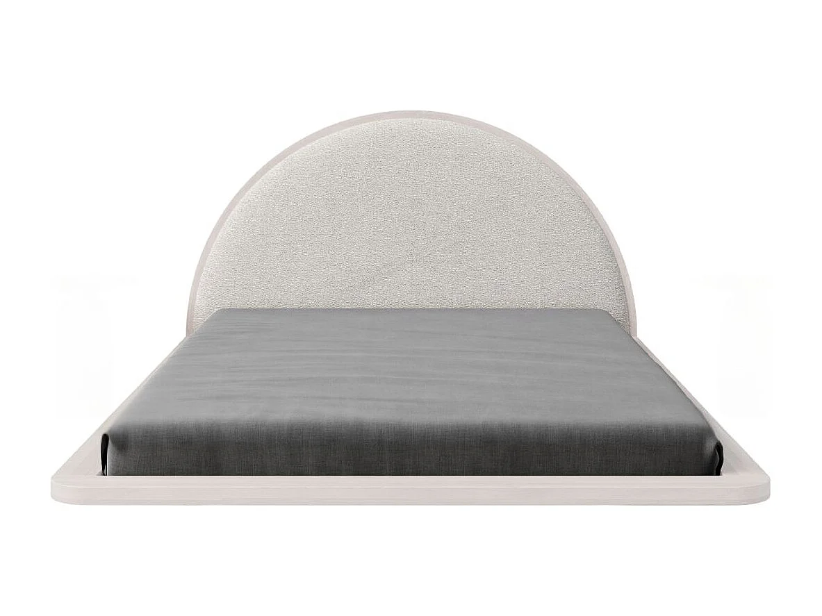 Lit flottant en hêtre massif MOMOKO / 180x200 cm, couleur blanche