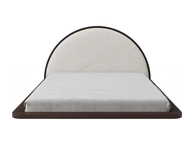 Massivholzbett Momoko 160/200, schwebende optik, buche - lackiert, palisanderfarbe