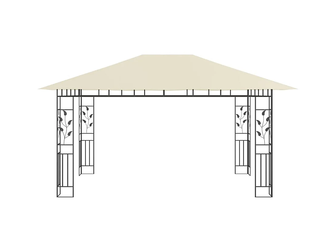 Tonnelle avec moustiquaire et lumières LED 4x3x2,73 m Crème