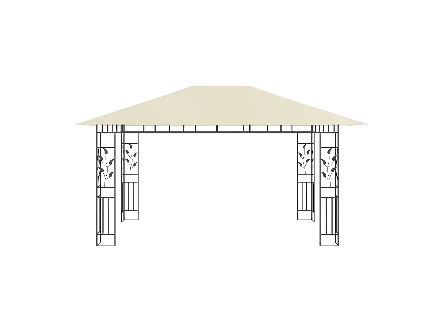 Tonnelle avec moustiquaire et lumières LED 4x3x2,73 m Crème