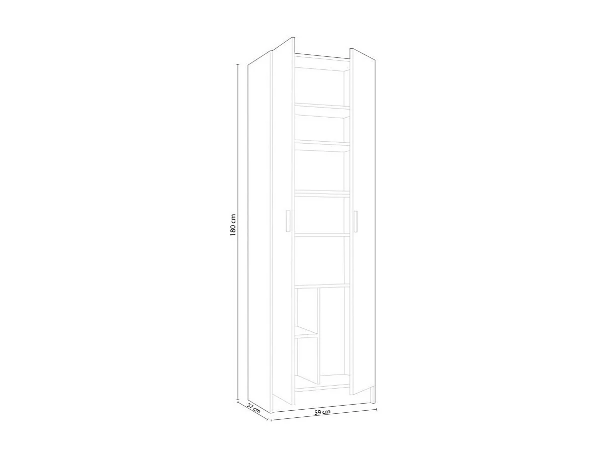 Armoire rangement 2 portes - L73 x H180 cm