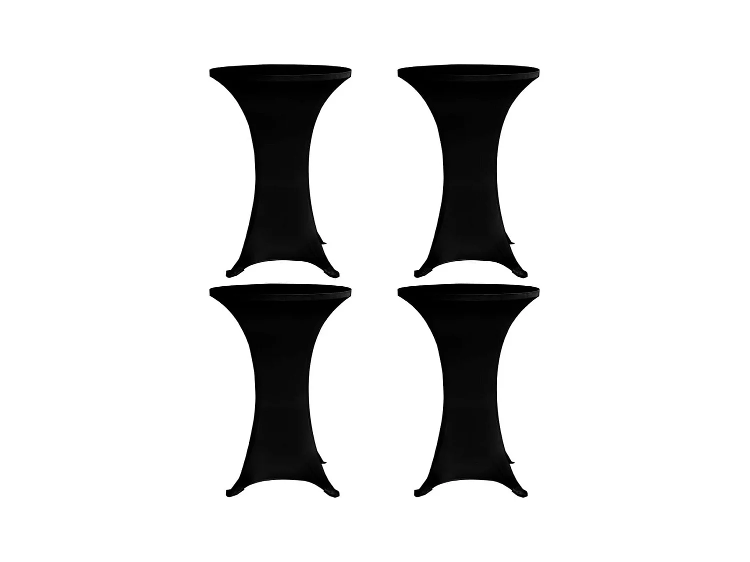Housses élastiques de table Ø 80 cm Noir 4 pcs
