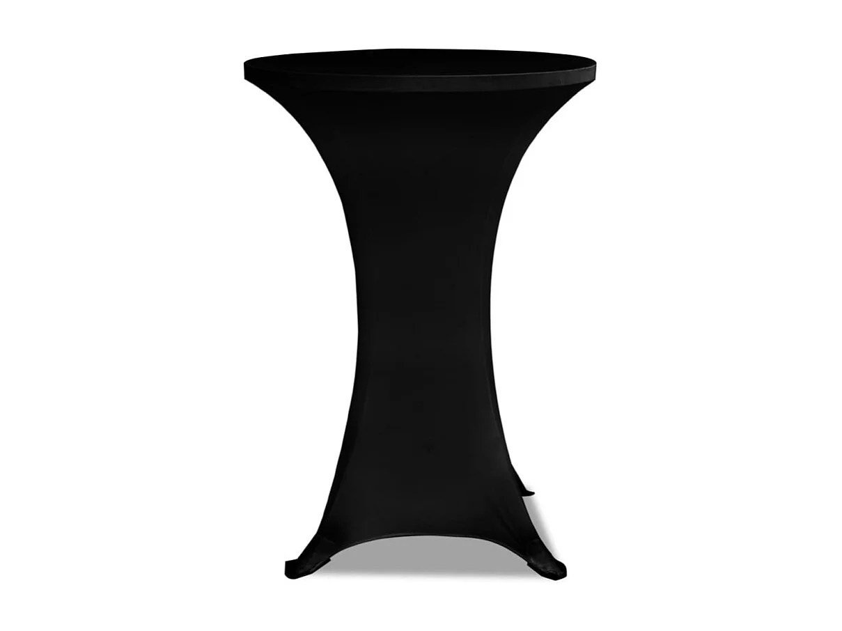 Housses élastiques de table Ø 80 cm Noir 4 pcs