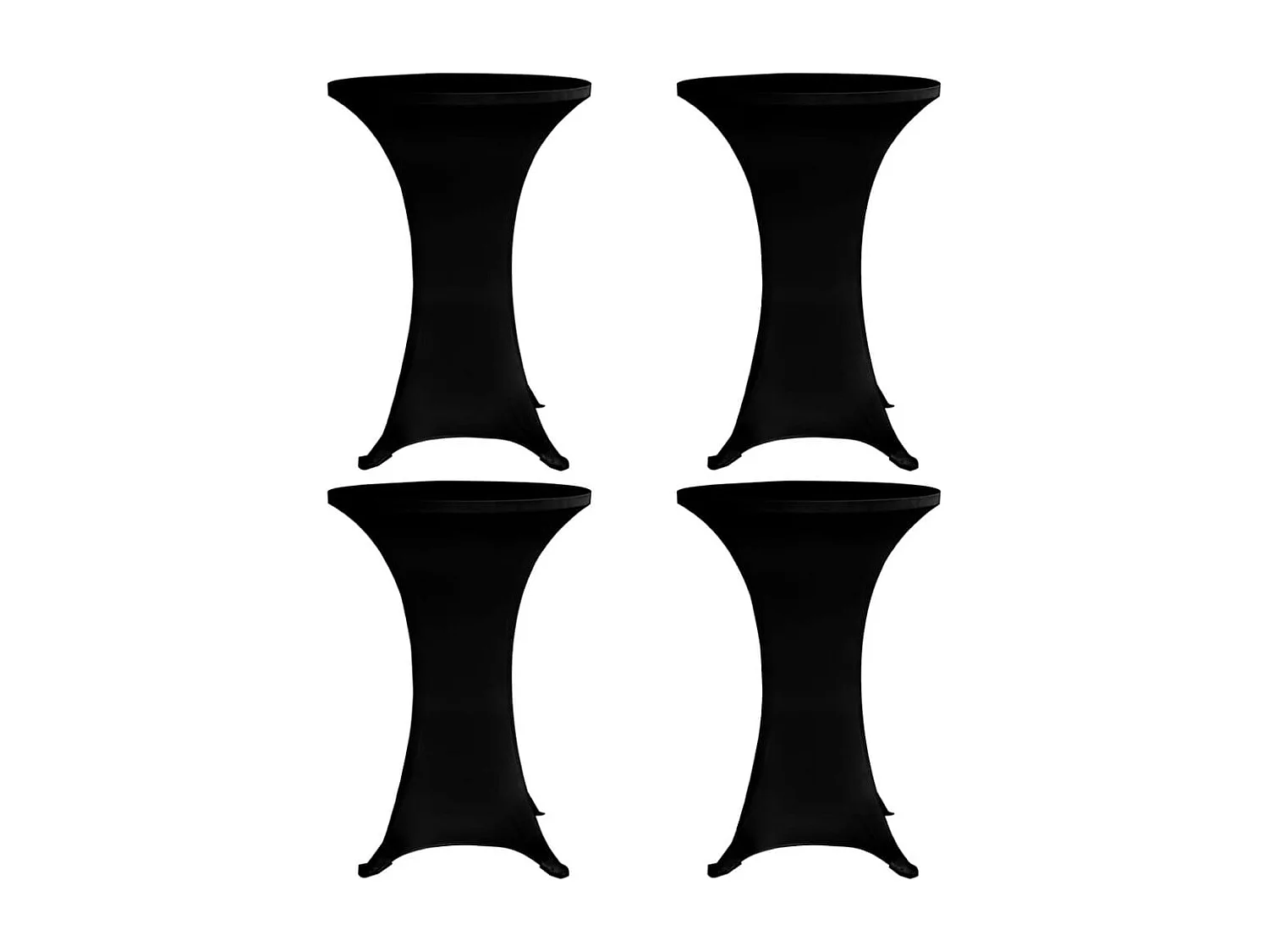 Stehtischhussen 4 Stk. Ø 80 cm Schwarz Stretch