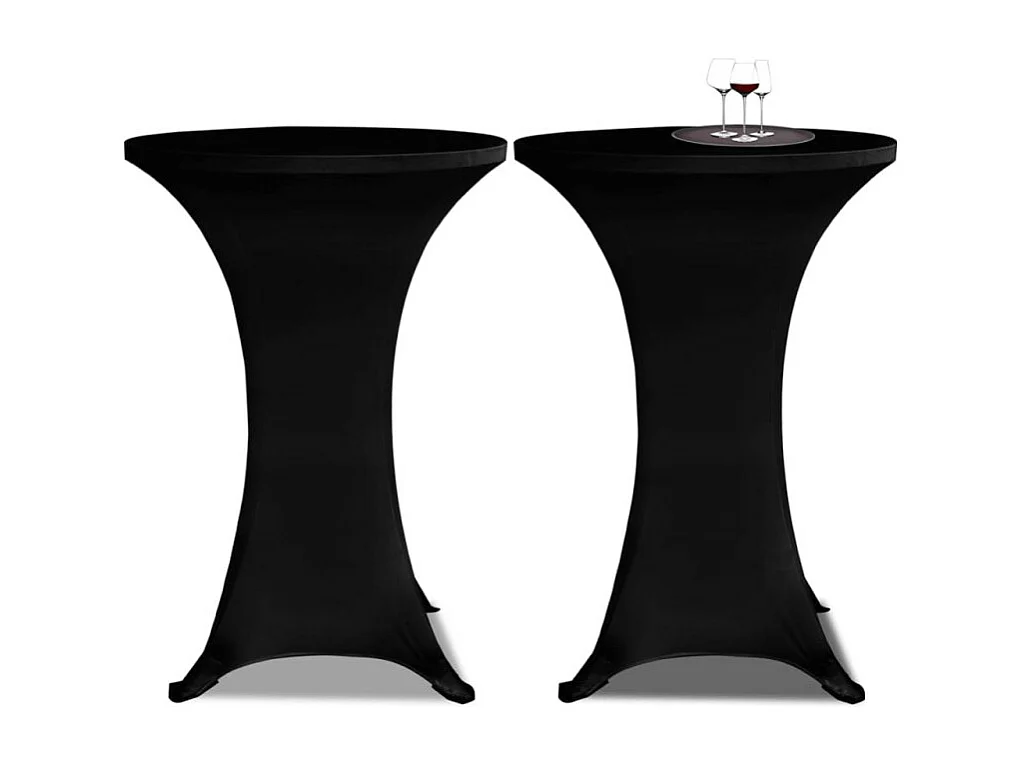 Stehtischhussen 4 Stk. Ø 80 cm Schwarz Stretch