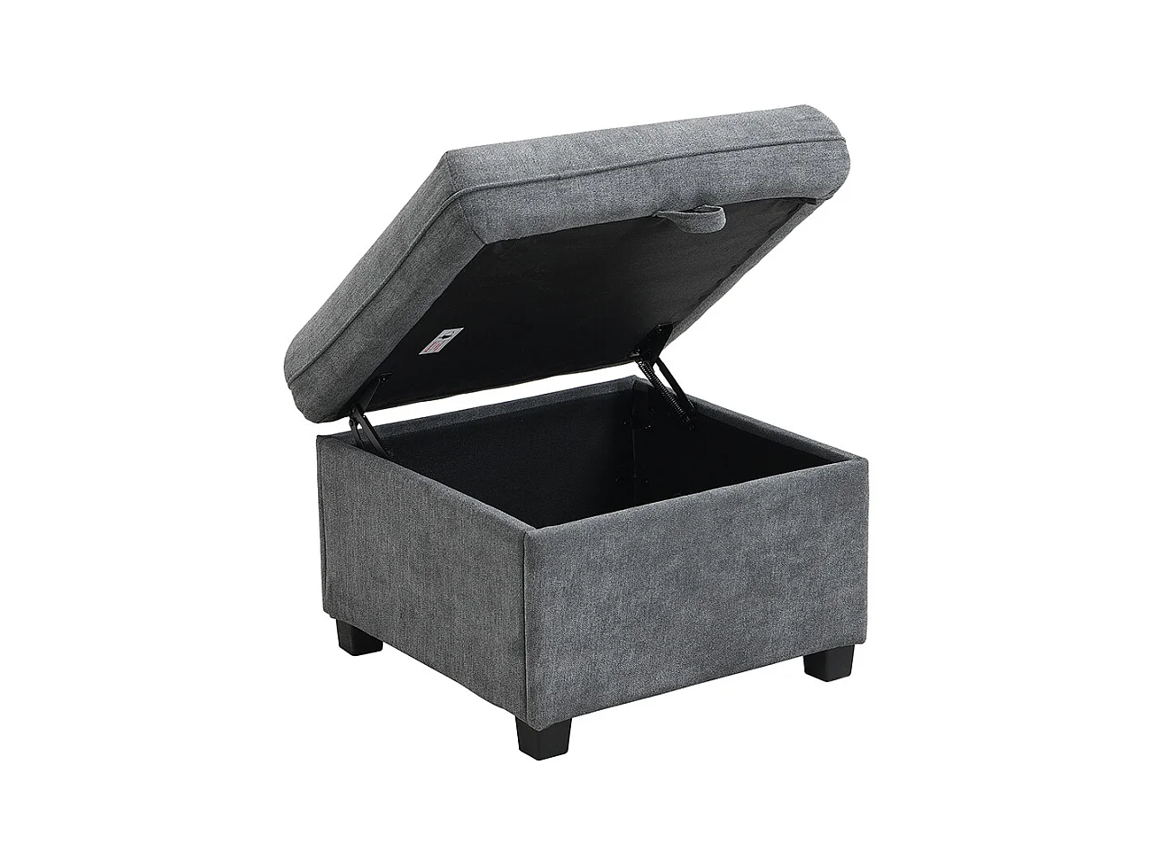 Canapé d'angle en U modulable 3 places fonction couchage tiroirs et tabouret rangement intégré tissu côtelé démontable confortable gris