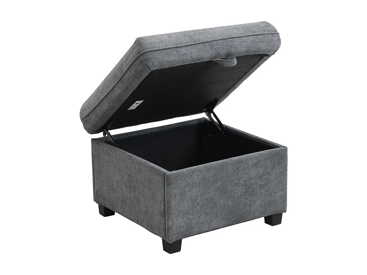 Canapé d'angle en U modulable 3 places fonction couchage tiroirs et tabouret rangement intégré tissu côtelé démontable confortable gris