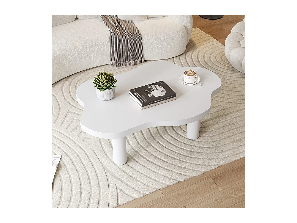 Table basse nuage 3 pieds blanc cartoon irrégulière Design intérieur moderne salon décalé