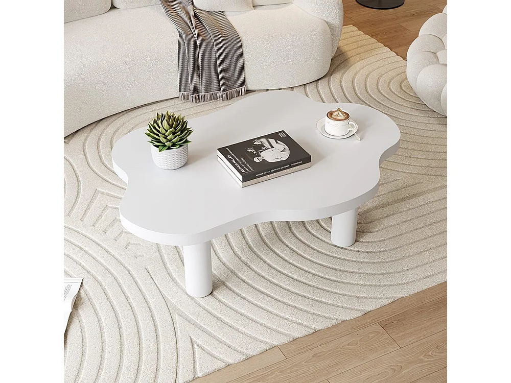 Table basse nuage 3 pieds blanc cartoon irrégulière Design intérieur moderne salon décalé