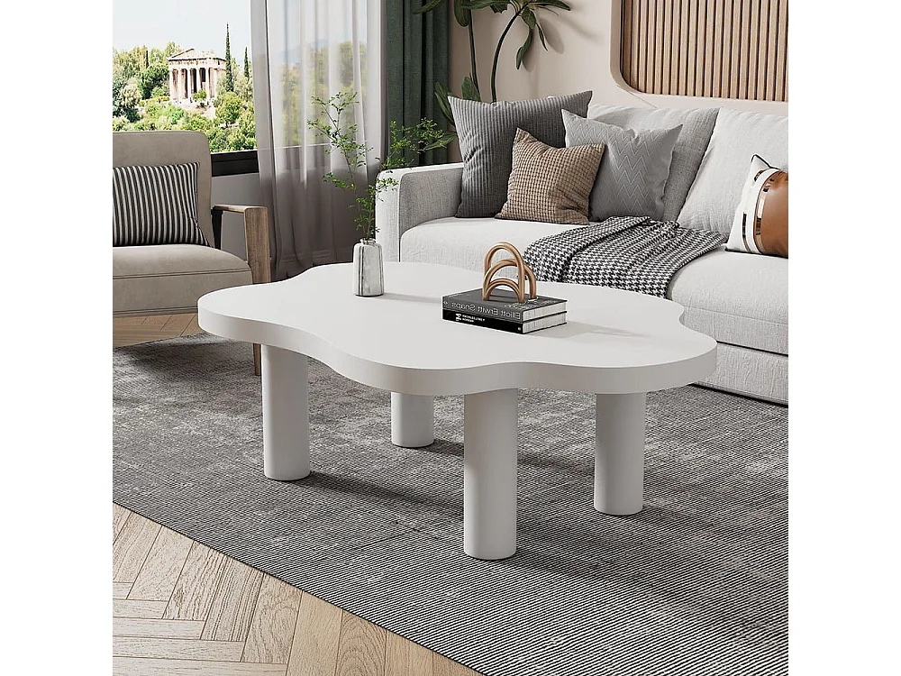 Table basse nuage 3 pieds blanc cartoon irrégulière Design intérieur moderne salon décalé
