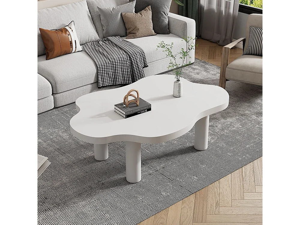 Table basse nuage 3 pieds blanc cartoon irrégulière Design intérieur moderne salon décalé