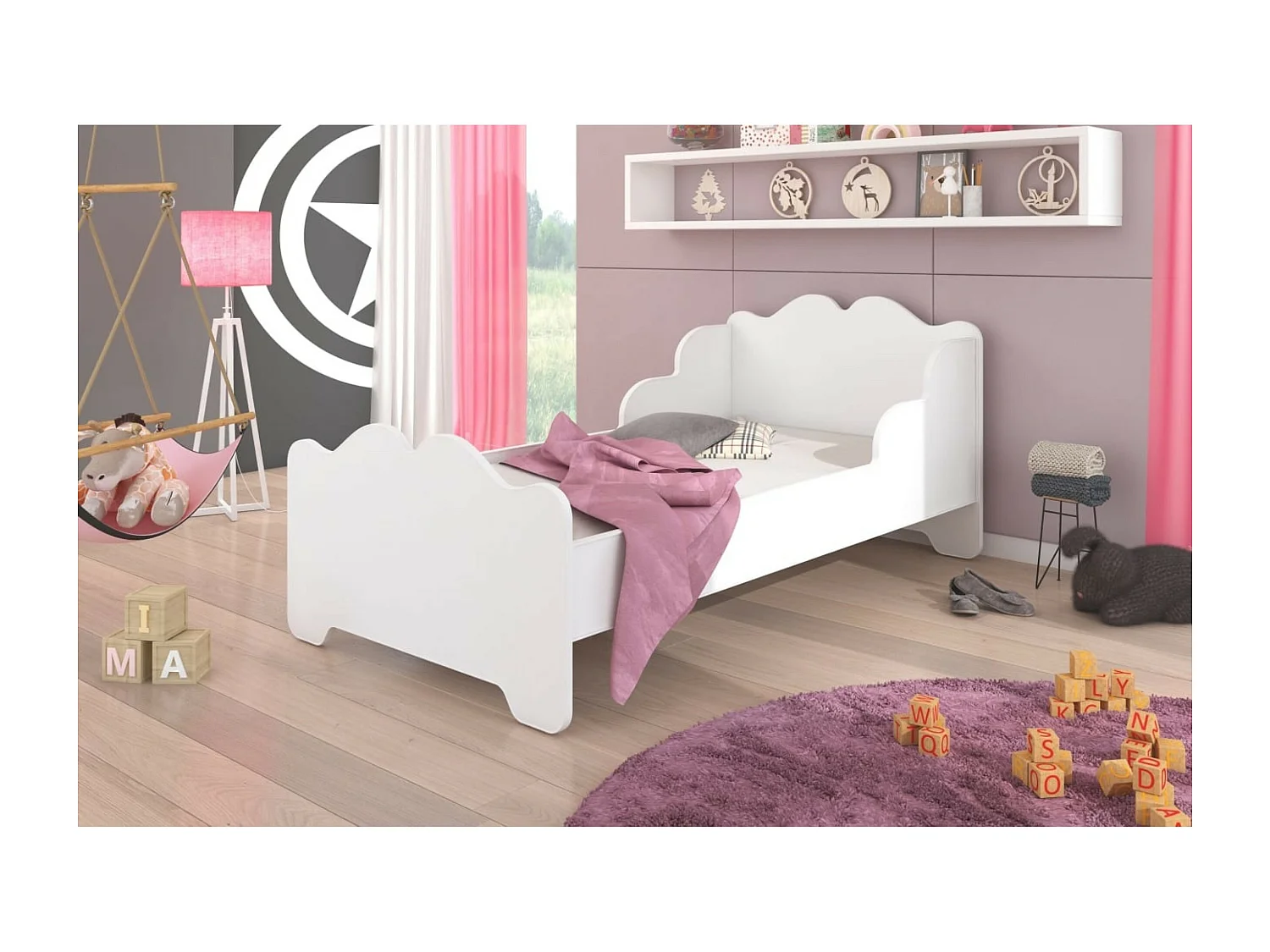 Lit Jimena (70x140)/matelas inclus/blanc