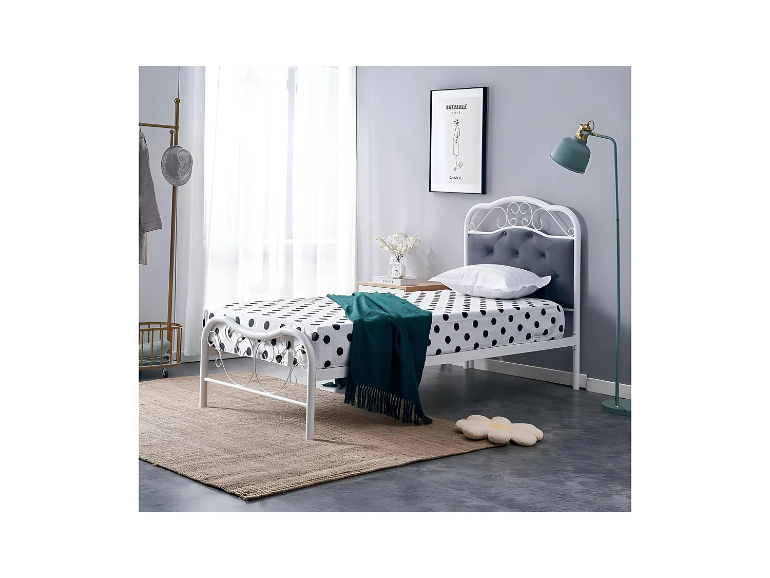 Lit Fabrizia XS (90x200)/grise