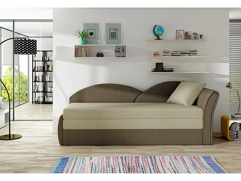 Bett Chind R (180x150) /Stoff/Braun&Beige